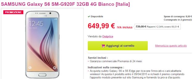 Samsung Galaxy S6 e S6 Edge: Al via le consegne con Pixmania, scontato a 649 euro Samsung Galaxy S6 e S6 Edge: Al via le consegne con Pixmania, scontato a 649 euro