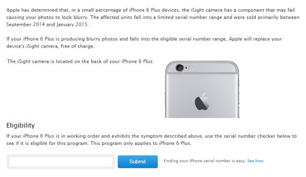 iPhone 6 Plus: Apple annuncia ritiro per riparazione fotocamera iPhone 6 Plus: Apple annuncia ritiro per riparazione fotocamera