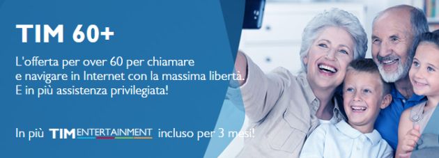 Tariffa Tim 60+, nuova offerta di Tim per Over 60 Tariffa Tim 60+, nuova offerta di Tim per Over 60