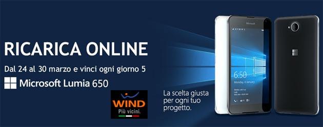 Wind concorso a premi, Ricarica online e vinci Microsoft Lumia 650 Wind concorso a premi, Ricarica online e vinci Microsoft Lumia 650