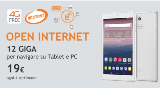 Wind Open Internet: 12 Giga per navigare da Pc e Tablet Pc Wind Open Internet: 12 Giga per navigare da Pc e Tablet Pc