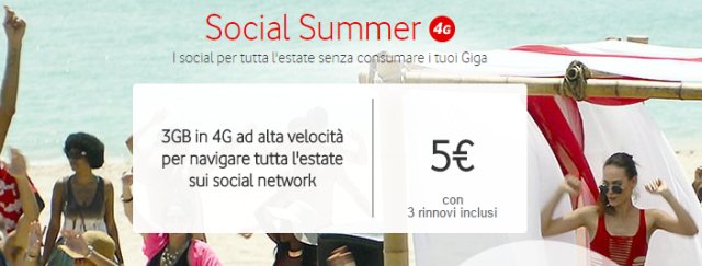 Vodafone presenta Vodafone Social Summer, 3GB a 5 euro per 4 settimane Vodafone presenta Vodafone Social Summer, 3GB a 5 euro per 4 settimane