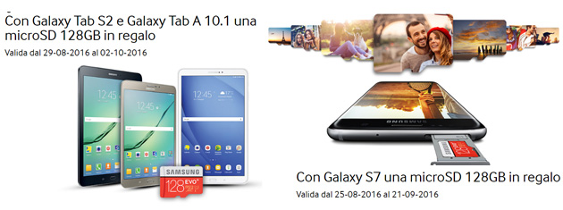 Samsung, acquista un Galaxy S7, Tab S2, Tab A 10.1 e ricevi una microSD da 128GB Samsung, acquista un Galaxy S7, Tab S2, Tab A 10.1 e ricevi una microSD da 128GB