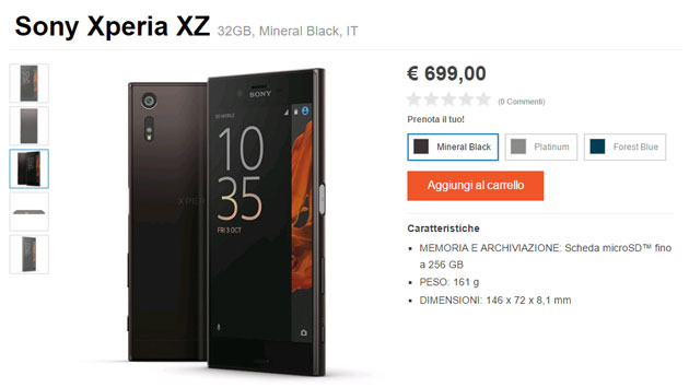 Sony Xperia XZ in preordine con cuffie wireless in regalo Sony Xperia XZ in preordine con cuffie wireless in regalo