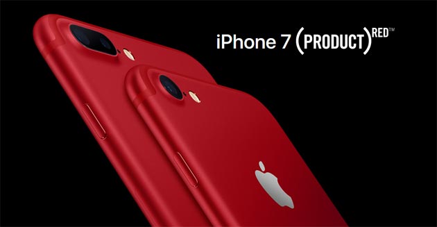 Apple lancia iPhone 7 di colore rosso per sostenere Global Fund contro l'HIV Apple lancia iPhone 7 di colore rosso per sostenere Global Fund contro l'HIV