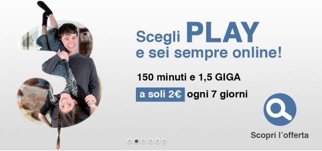 Tre: Tariffa Play da 2 euro a settimana e Super Internet Ten Limited Edition Tre: Tariffa Play da 2 euro a settimana e Super Internet Ten Limited Edition