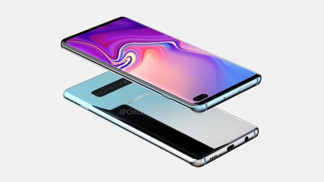 Samsung Galaxy S10 Plus si mostra con cinque fotocamere di cui due a display Samsung Galaxy S10 Plus si mostra con cinque fotocamere di cui due a display