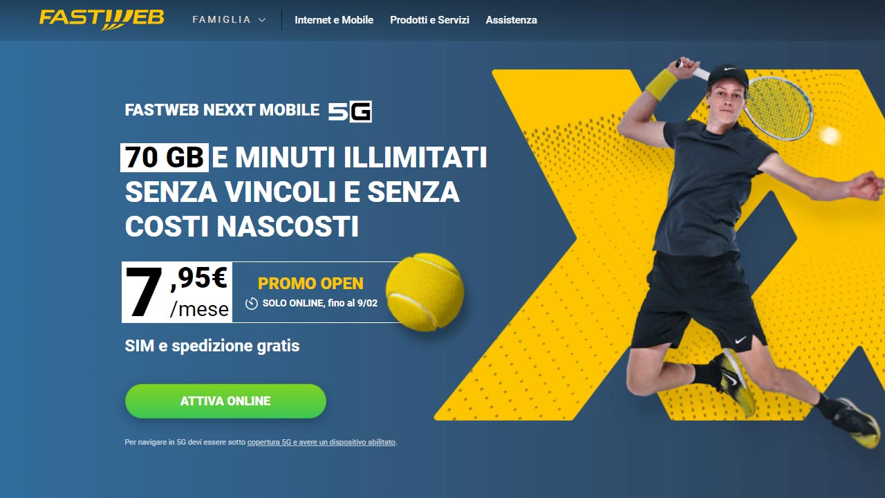 Fastweb NeXXt Mobile offerta 5G