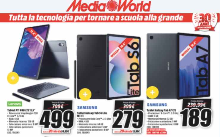 Tablet LENOVO in offerta su Euronics