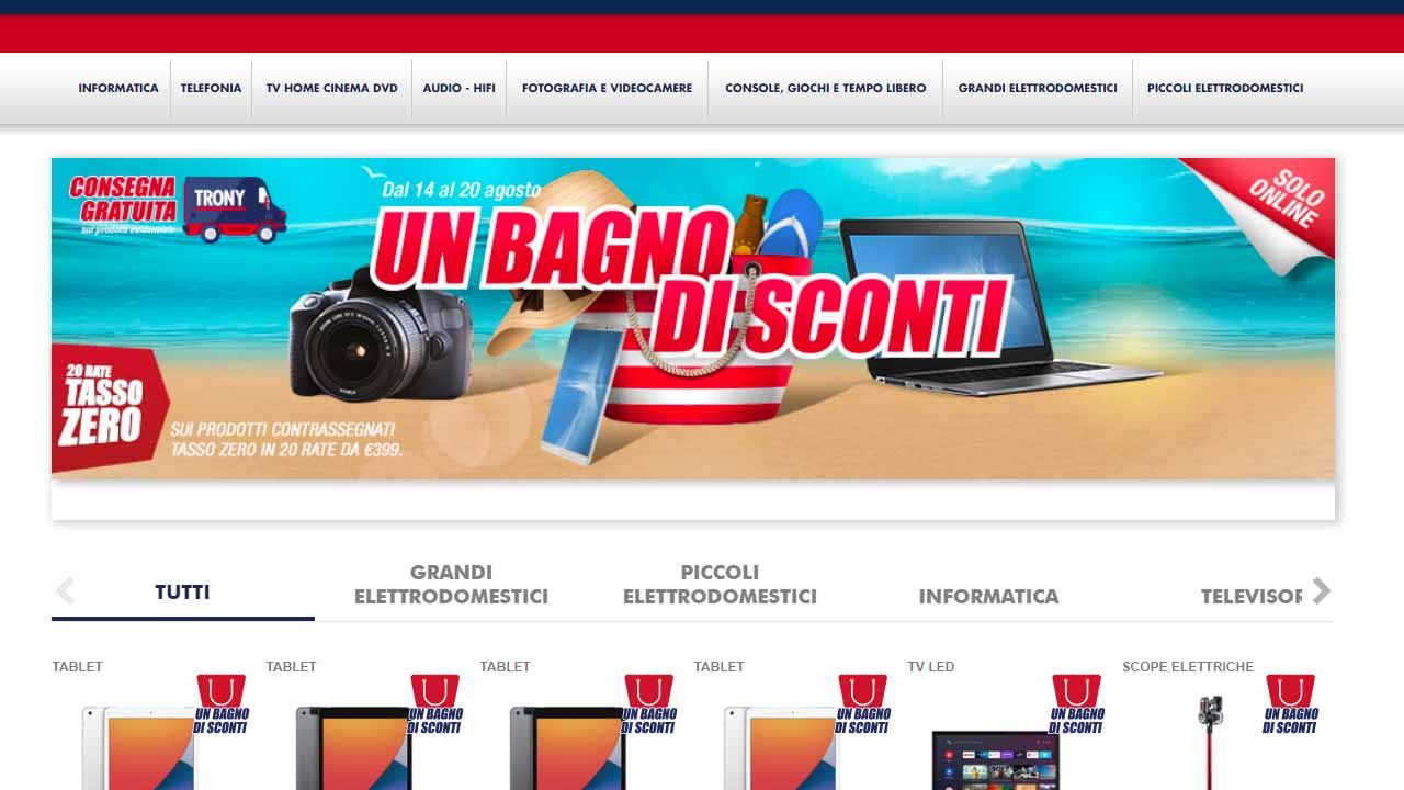 Offerte Online Trony agosto 2021