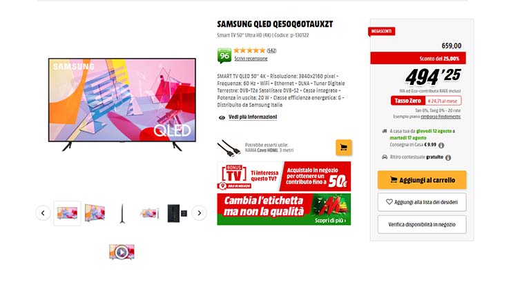 Offerte MediaWorld MegaSconti agosto 2021