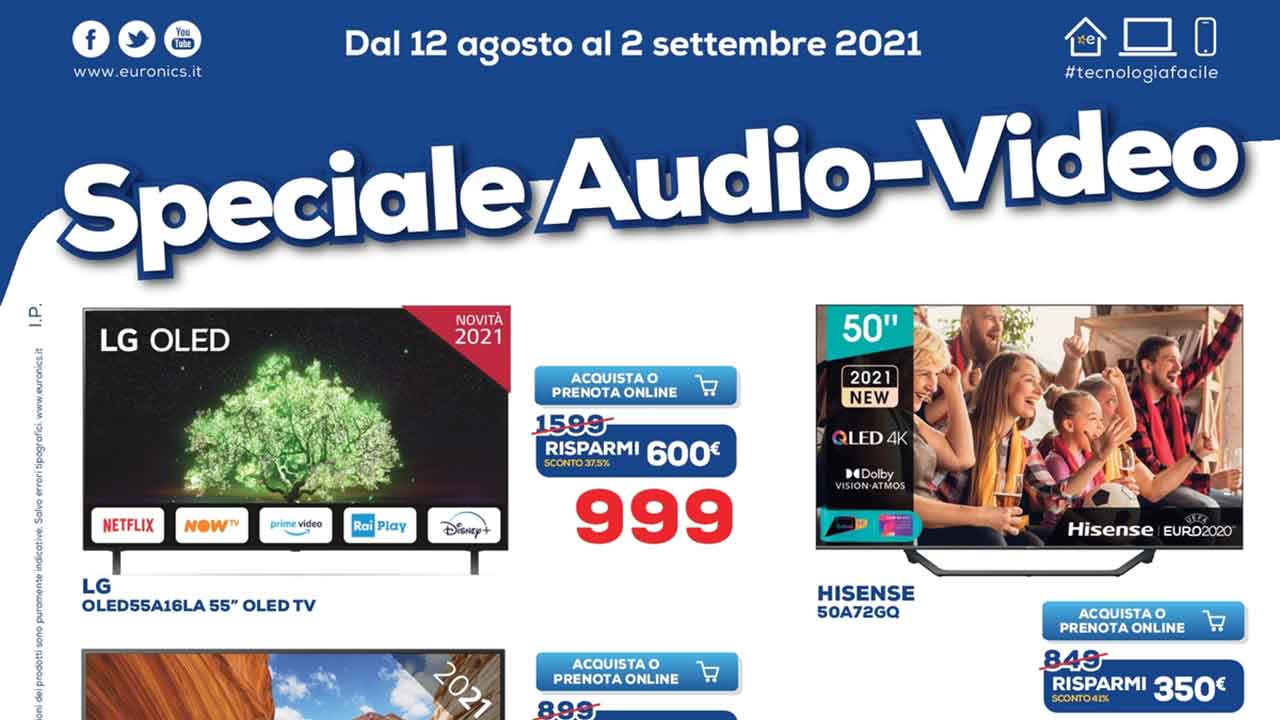 Volantino Euronics offerte acquisto smart TV