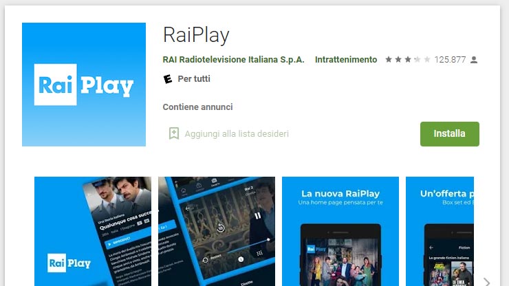 Google TV app RaiPlay