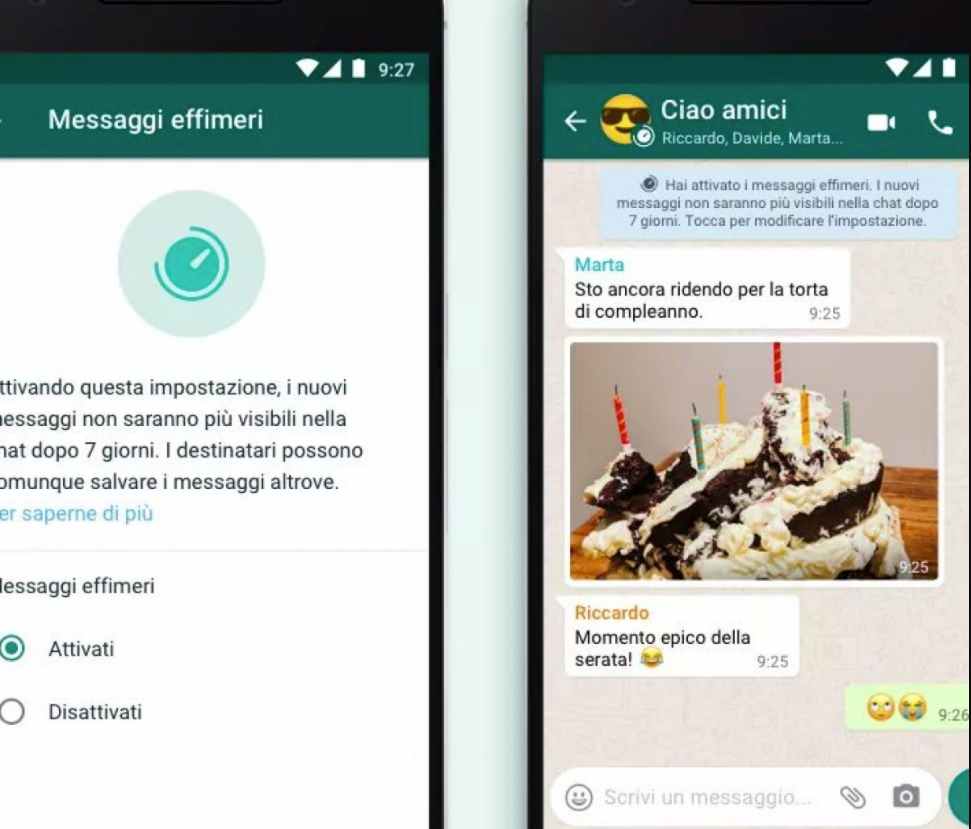 WhatsApp, messaggi effimeri 20210612 - Cellulari.it