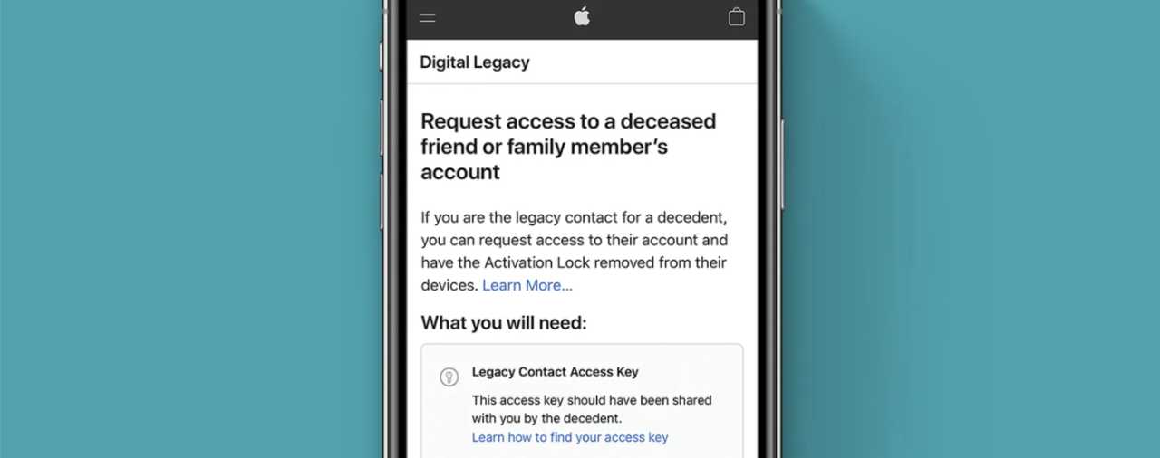 Legacy contact Apple 20220104 cell