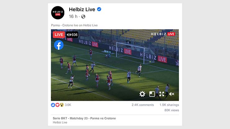 Campionato di Serie B Facebook Helbiz