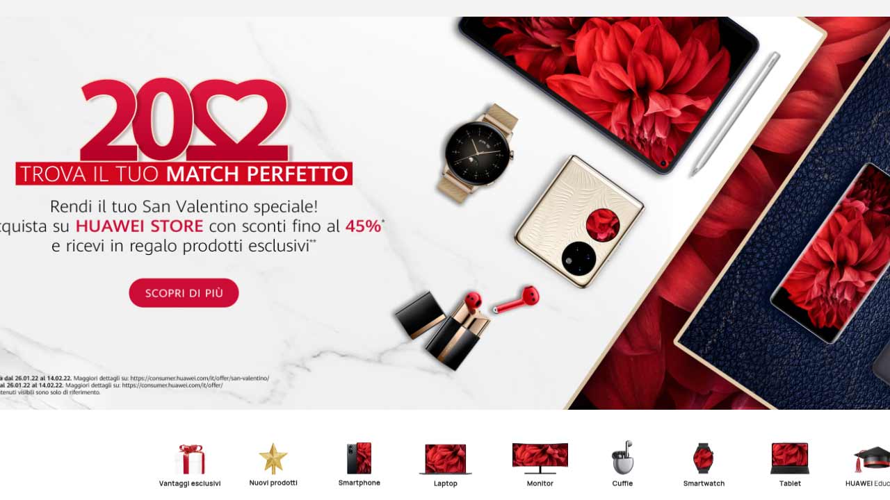 Offerta Huawei Store San Valentino