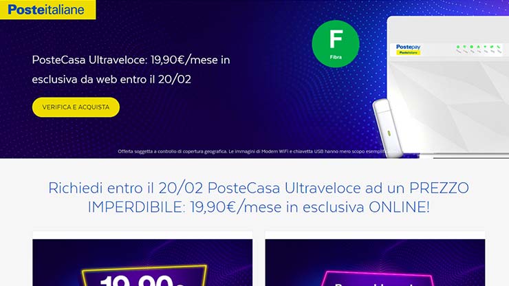 PosteCasa Ultraveloce promozione online
