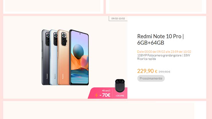 Redmi Note 10 Pro offerta