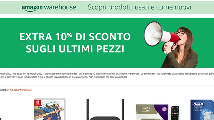 Offerte Amazon Warehouse extra sconti