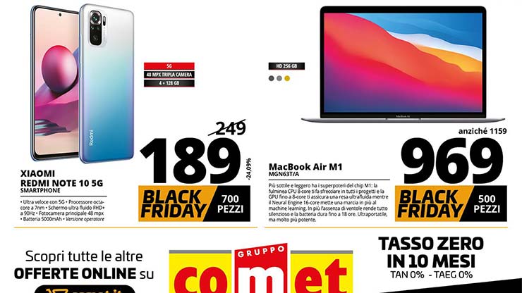 Volantino Comet marzo 2022 Black Friday