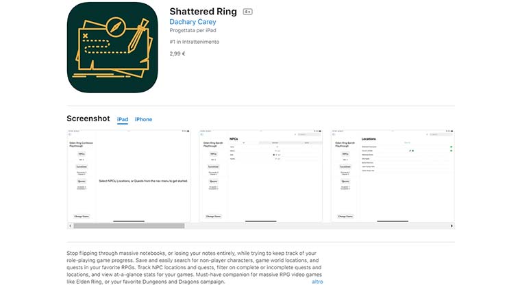Elden Ring app iOS Shattened Ring