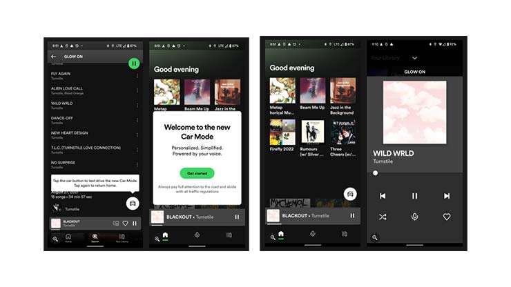 Spotify Car View modalità auto