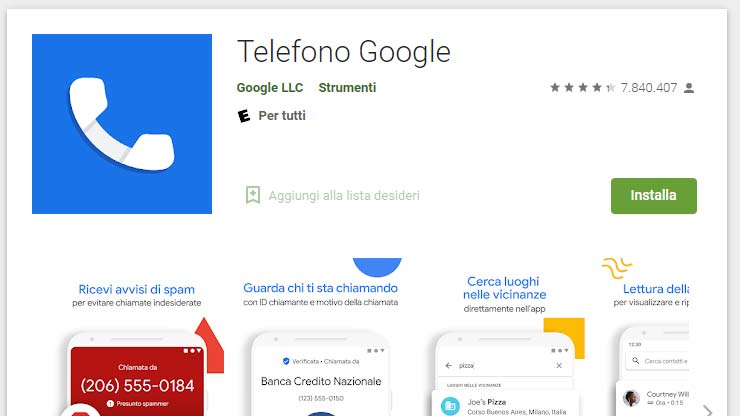 Google app Telefono Messaggi privacy