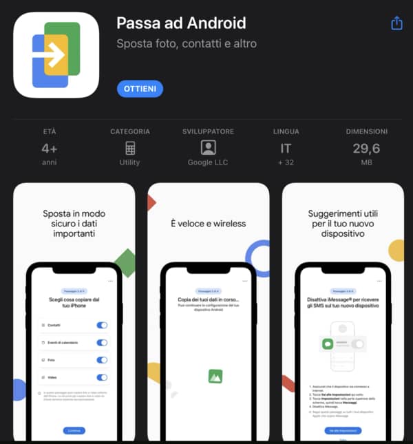 Passare da iPhone a Android app