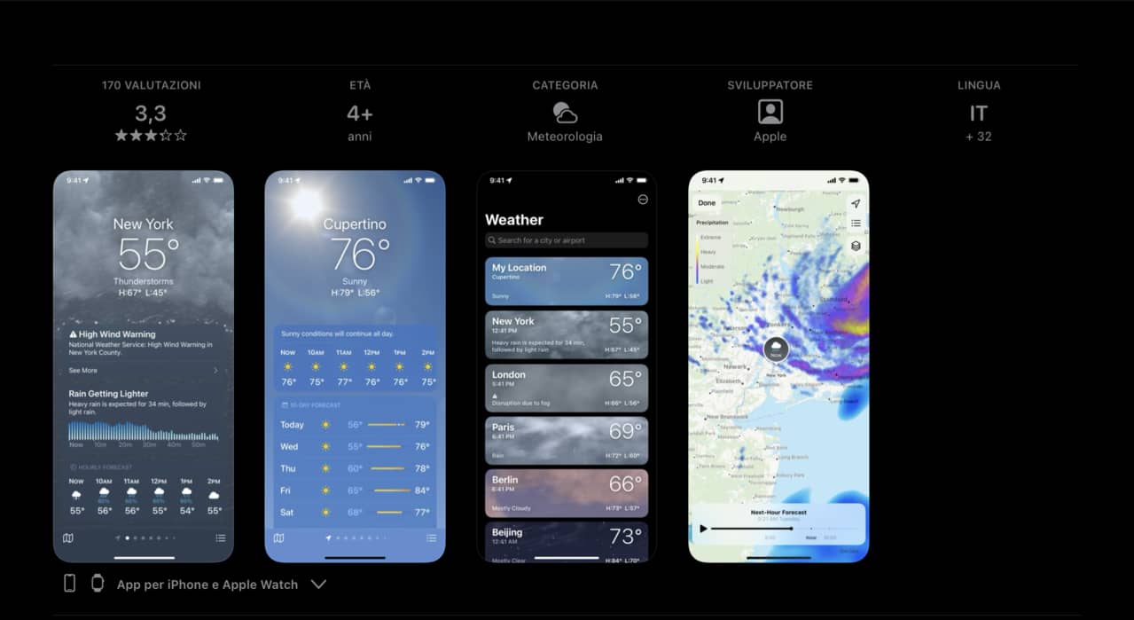 Attivare notifiche in caso di pioggia sull’App Meteo