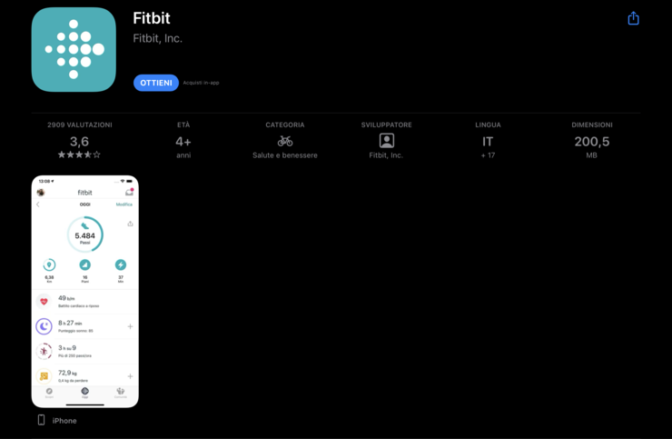 Dispositivi Fitbit iPhone requisiti