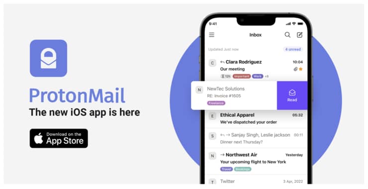 ProtonMail per iOS nuovo aggiornamento