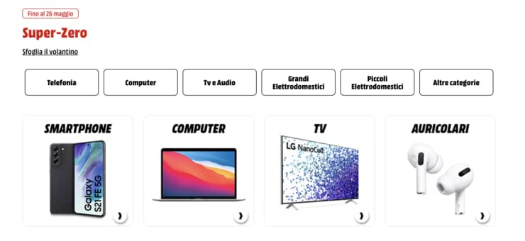 Volantino MediaWorld Tasso Zero