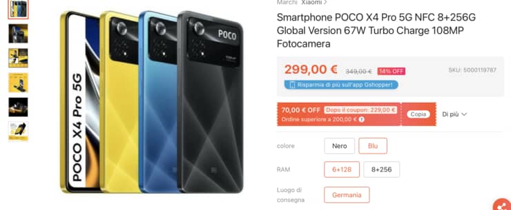 Poco X4 Pro 5G offerta