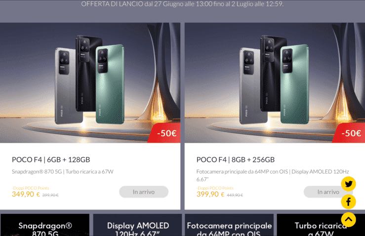 Poco F4 offerta Poco X4 GT