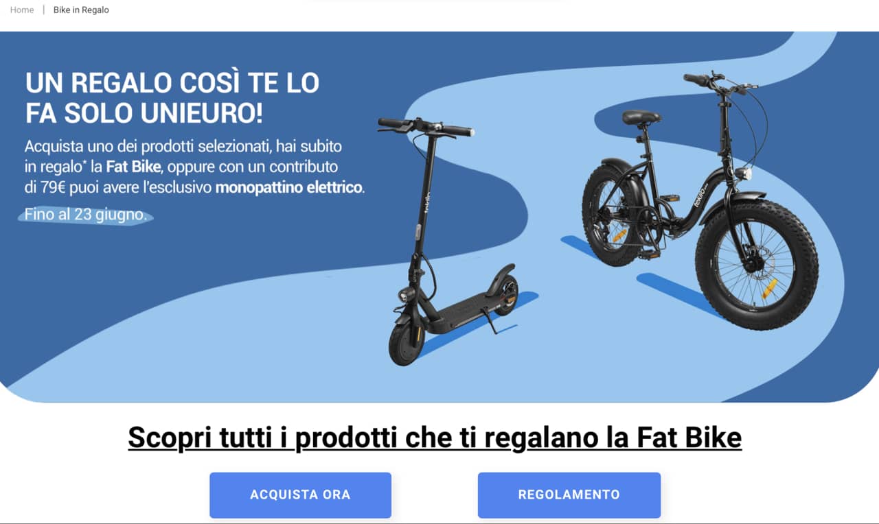 Volantino Unieuro Fat Bike gratis