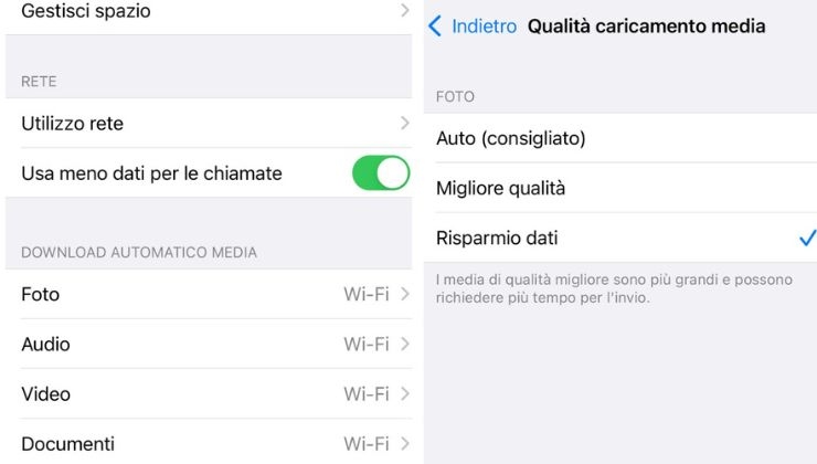 Risparmio dati WhatsApp