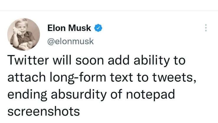 Tweet di Elon Musk