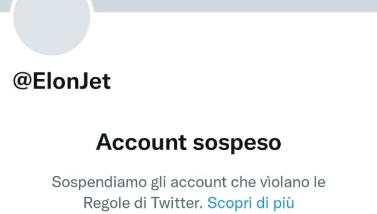 Elonjet account sospeso