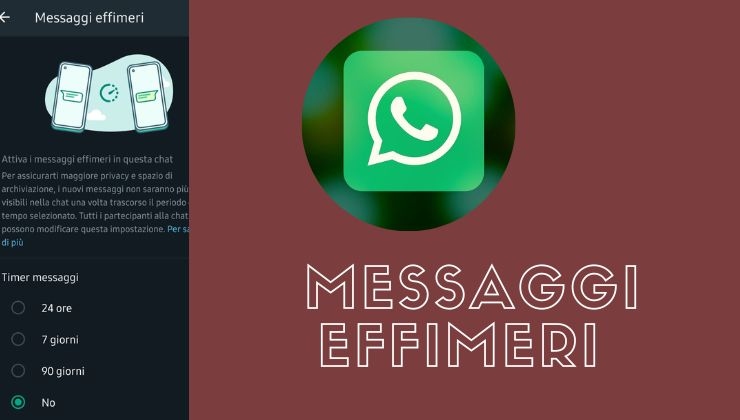 Messaggi effimeri di WhatsApp 