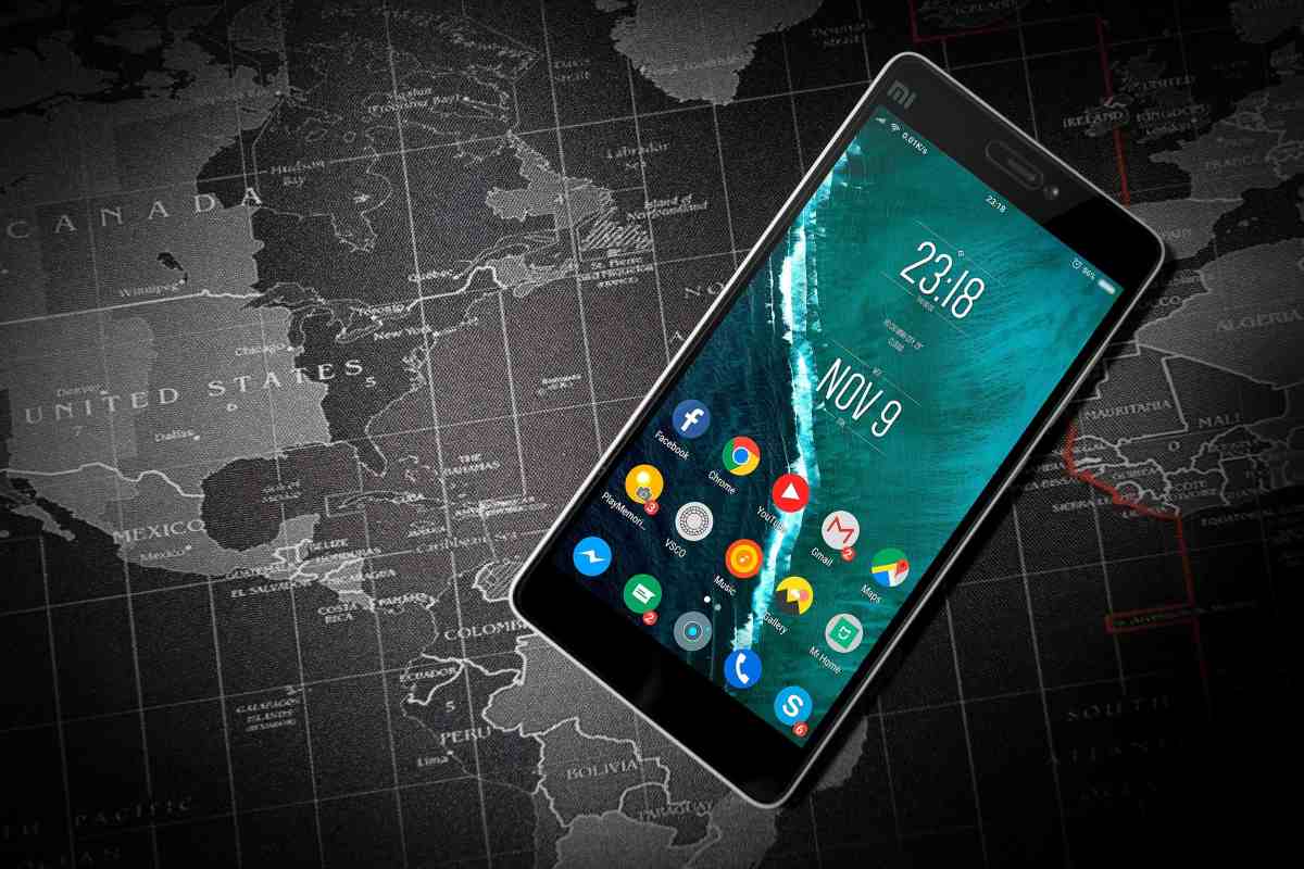 Smartphone su mappa