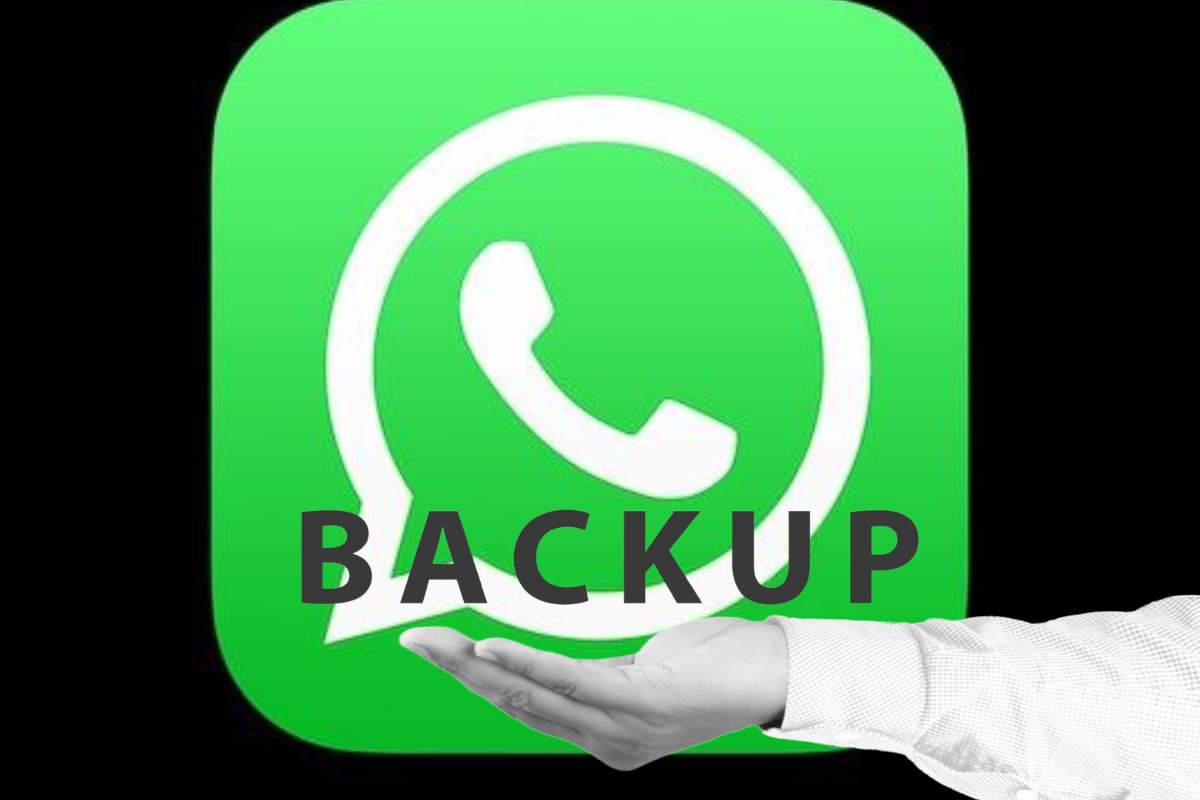 logo whatsapp e scritta backup