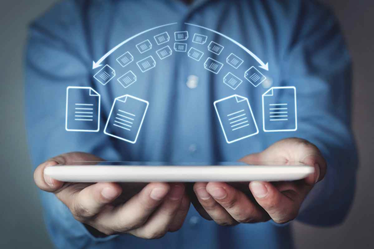pad e icone di trasferimento dati
