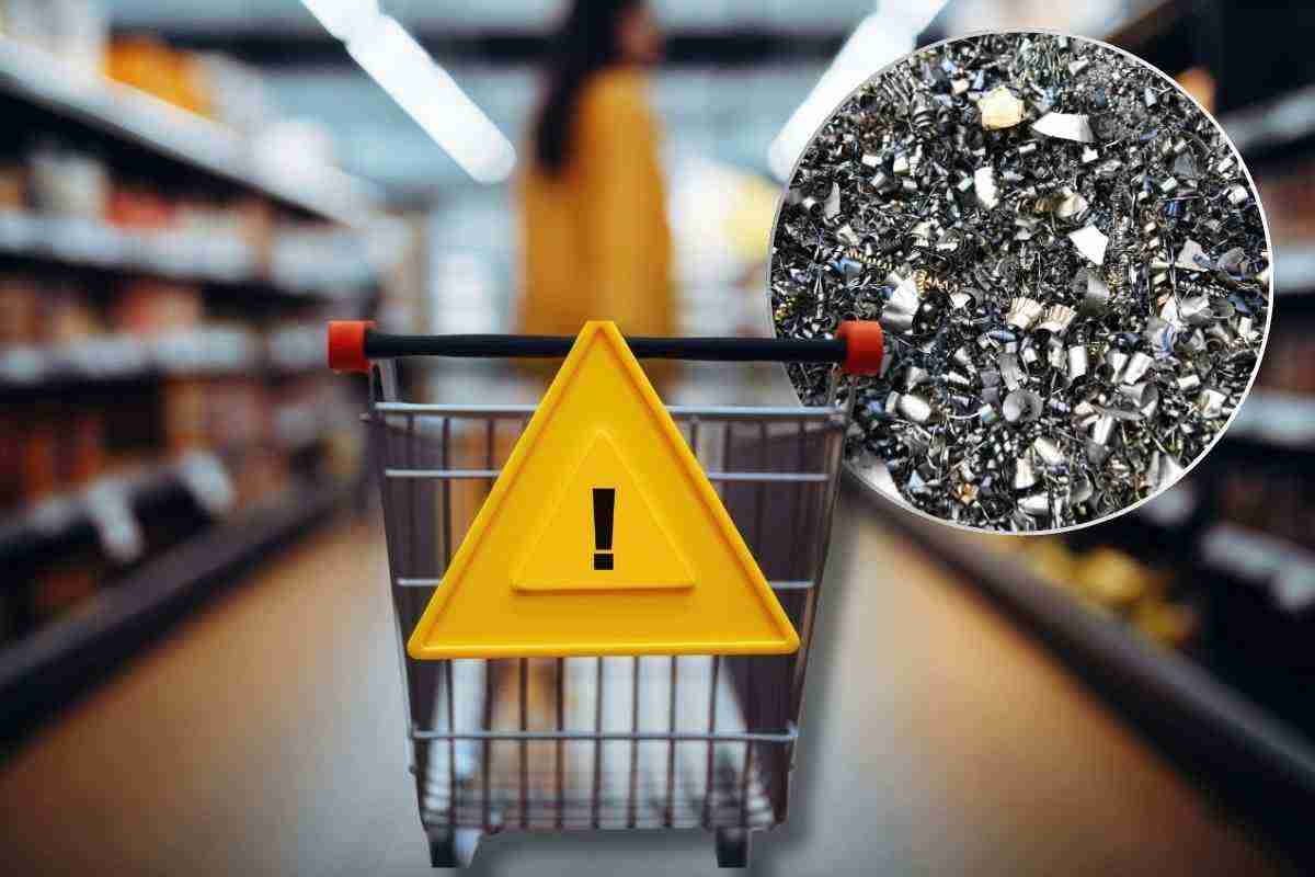 allerta alimentare per pezzi di metallo
