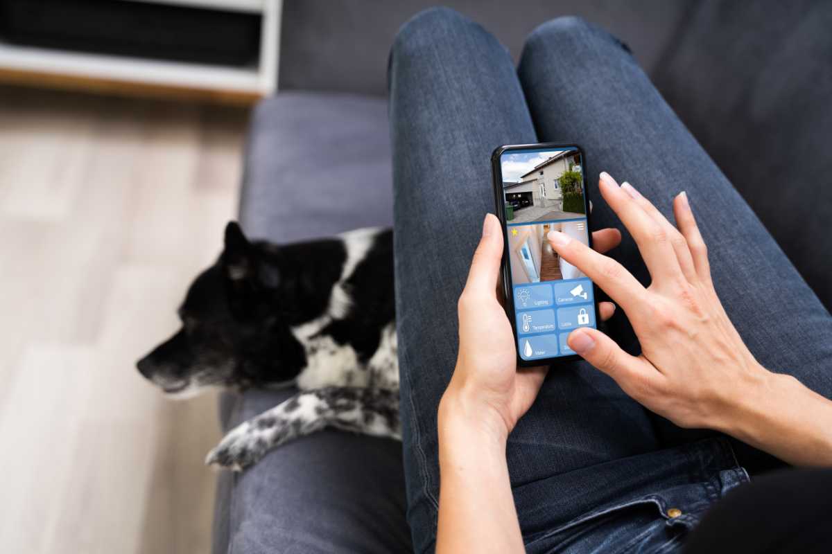 Donna sul divano con il cane