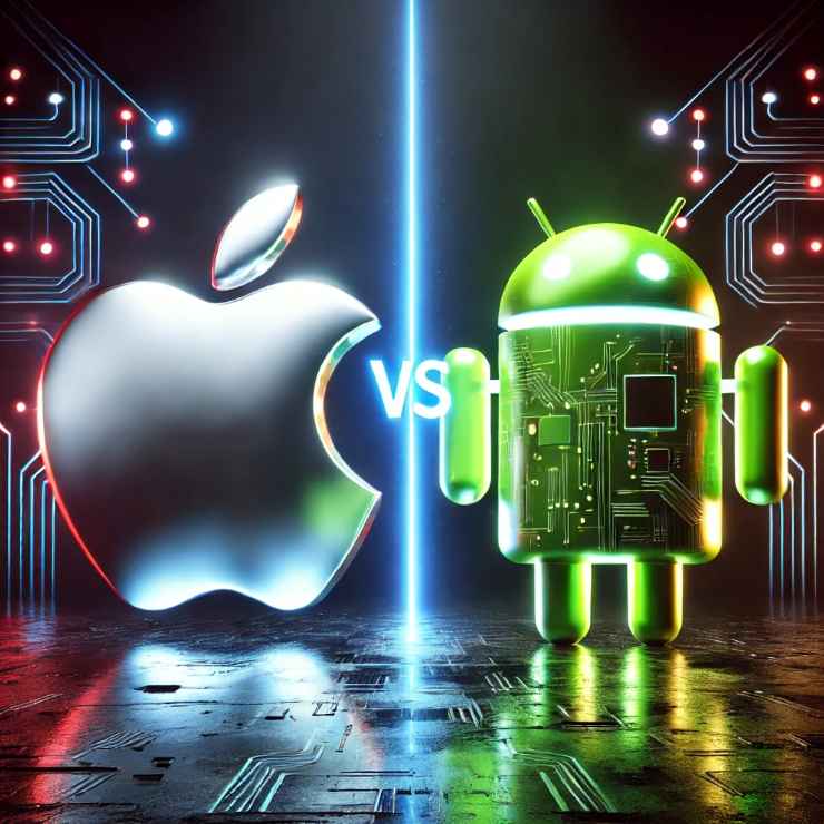 Apple a sinistra e android a dx