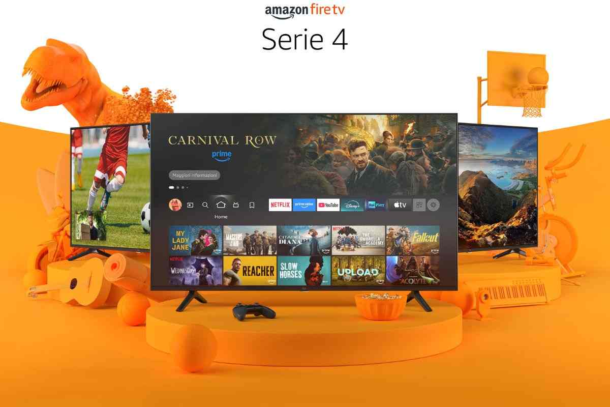 Fire tv con vari programmi 