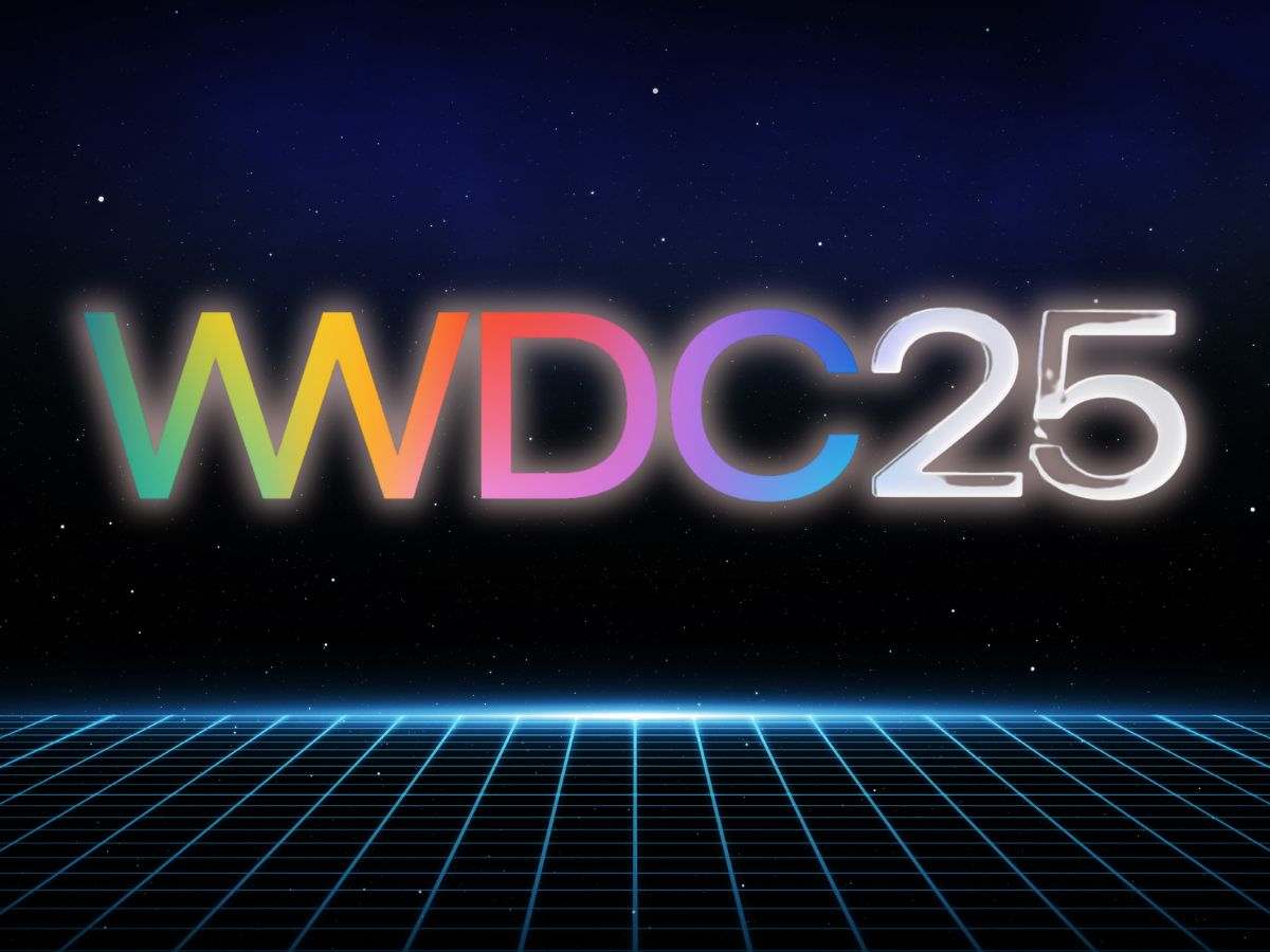 logo del WWDC 2025 su sfondo blu futuristico