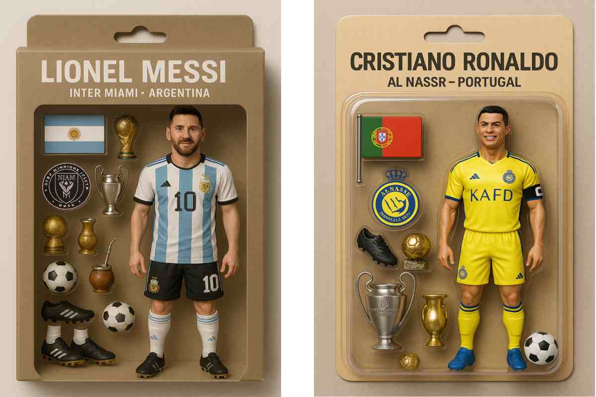 Action figure Messi Cristiano Ronaldo