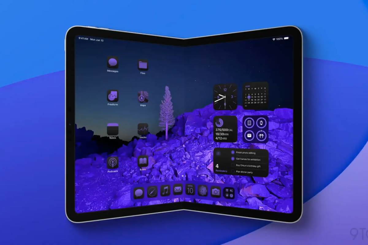 render di un posssibile ipad pieghevole
